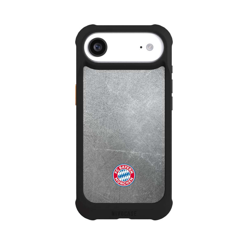 iPhone Air NIVOmax Klassisches FCB Logo Klein - Bunt auf Metalllook