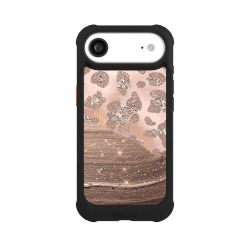 Apple iPhone Air NIVOmax Silberner Leoparden Glitzerlook