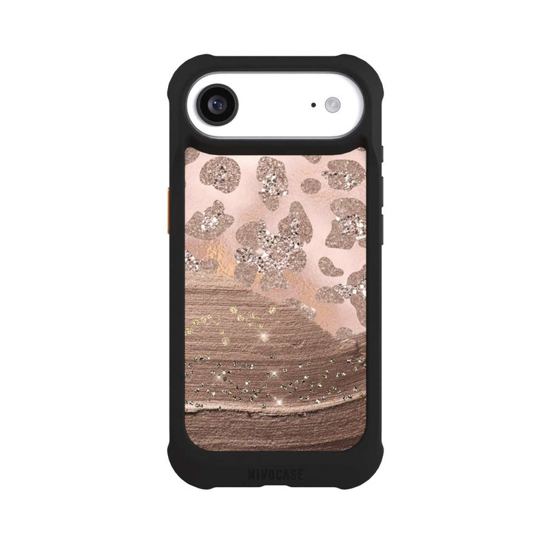 iPhone Air NIVOmax Silberner Leoparden Glitzerlook