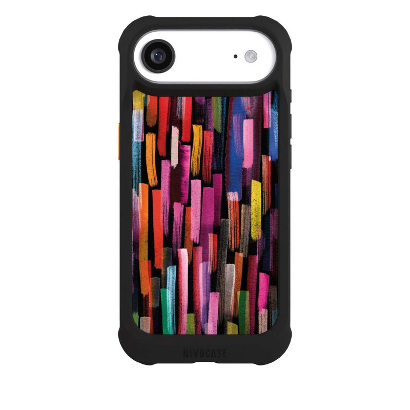 iPhone Air NIVOmax Bunte Pinselstriche schwarz