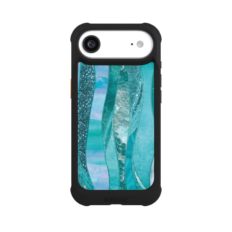 iPhone Air NIVOmax glamouröser Glitzerlook blau
