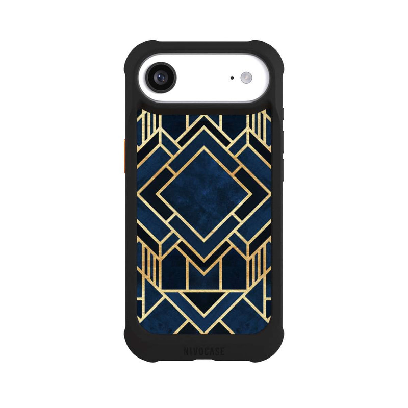 iPhone Air NIVOmax Art Deco Blue Gold Print