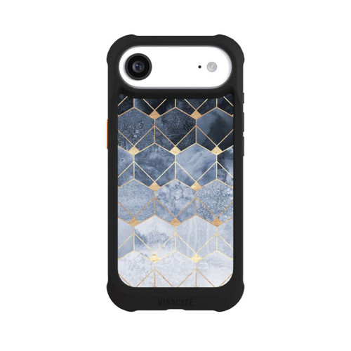 Apple iPhone Air NIVOmax Blaue Sechsecke und Diamanten Golddruck