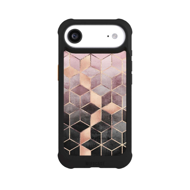 iPhone Air NIVOmax Pink-grauer Farbverlauf Würfel Druck