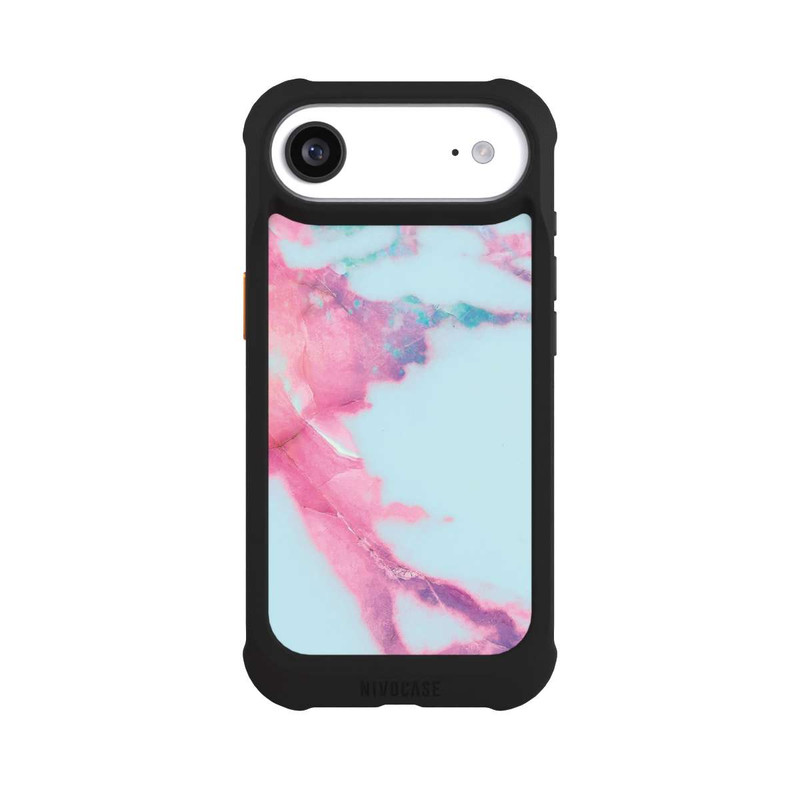 iPhone Air NIVOmax Marbre veiné irisé bleu clair