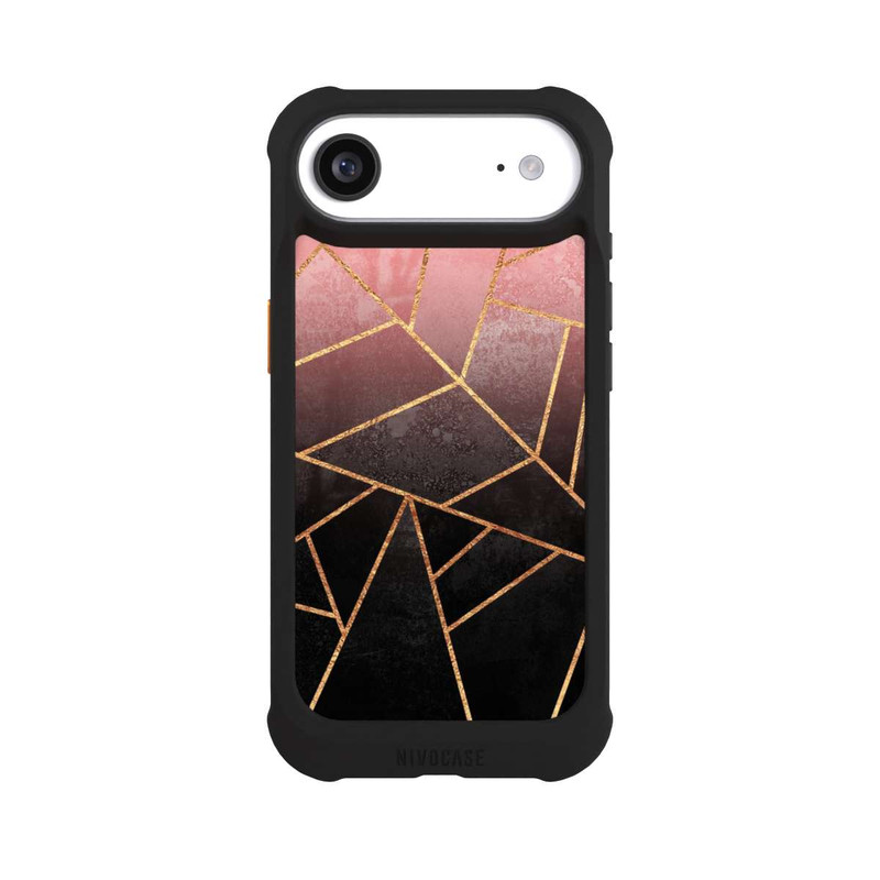 iPhone Air NIVOmax Pinker und Schwarzer Stein Gold Druck