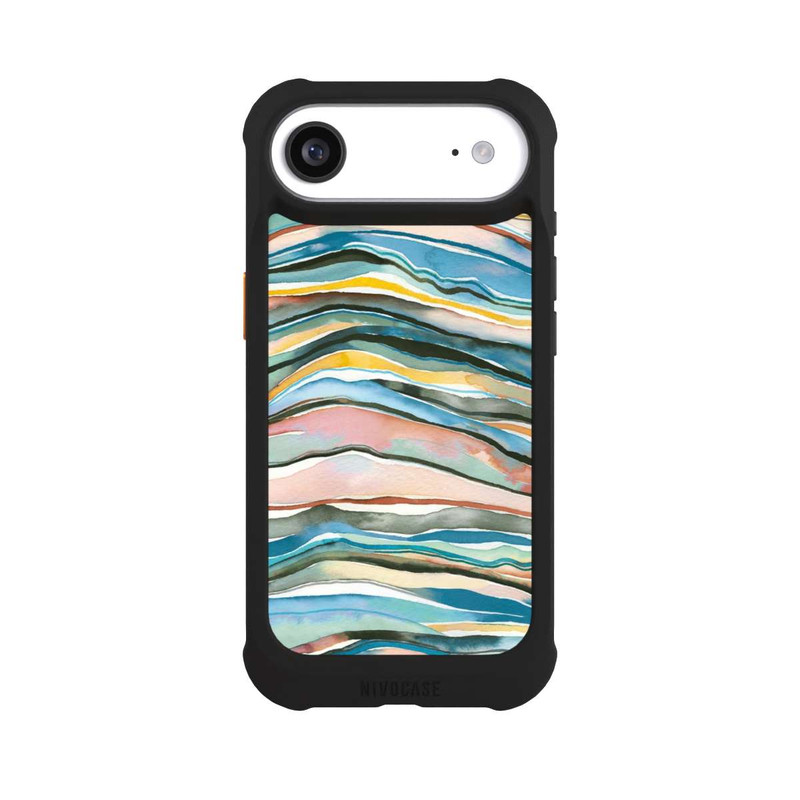 iPhone Air NIVOmax Watercolor Agate Layers Blue