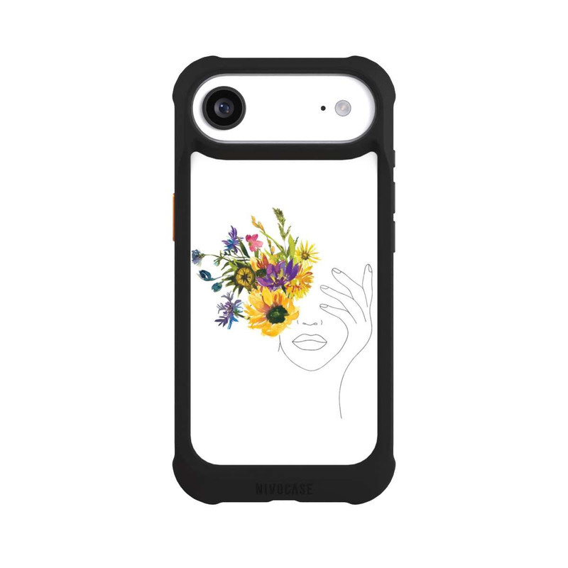 iPhone Air NIVOmax Line Art Frau Sonnenblumen
