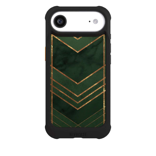Apple iPhone Air NIVOmax Dark Green Pattern Golden Stripes