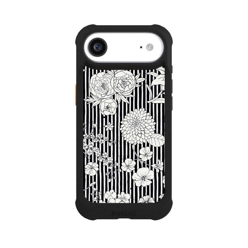 iPhone Air NIVOmax Flowers and Stripes Black and White