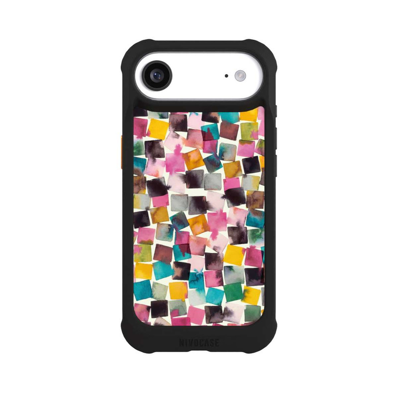 iPhone Air NIVOmax Aquarell geometrische Plaids rosa