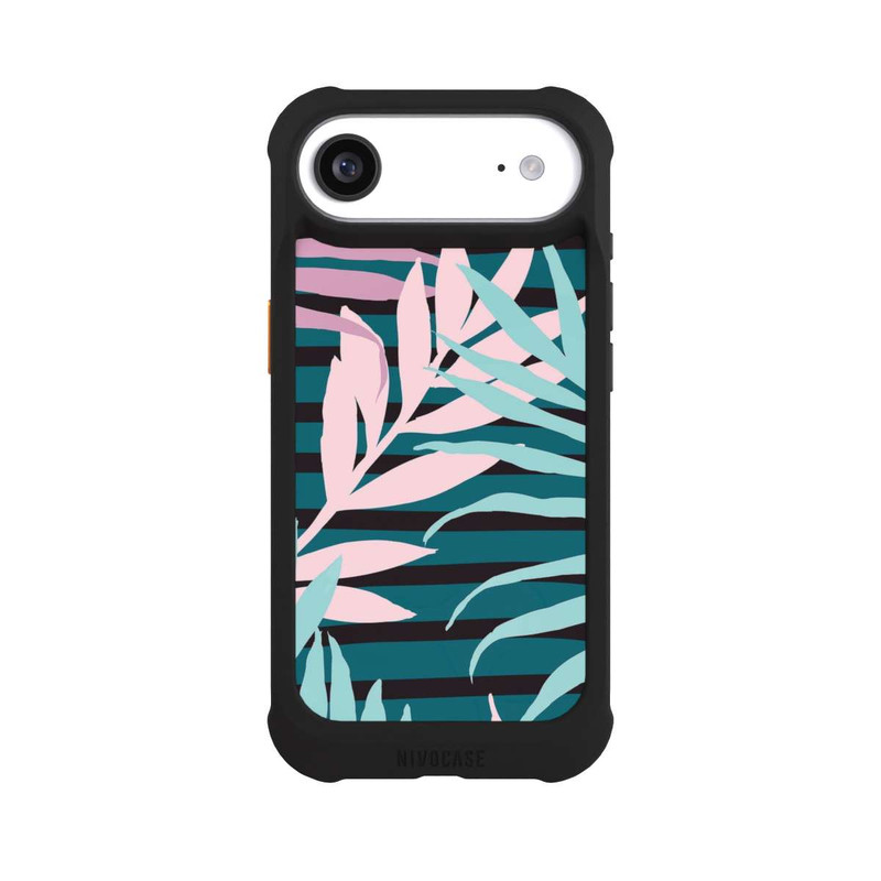 iPhone Air NIVOmax Pastell-Dschungelblätter rosa blaugrün