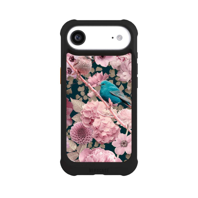 iPhone Air NIVOmax Moineaux à motif de fleurs roses