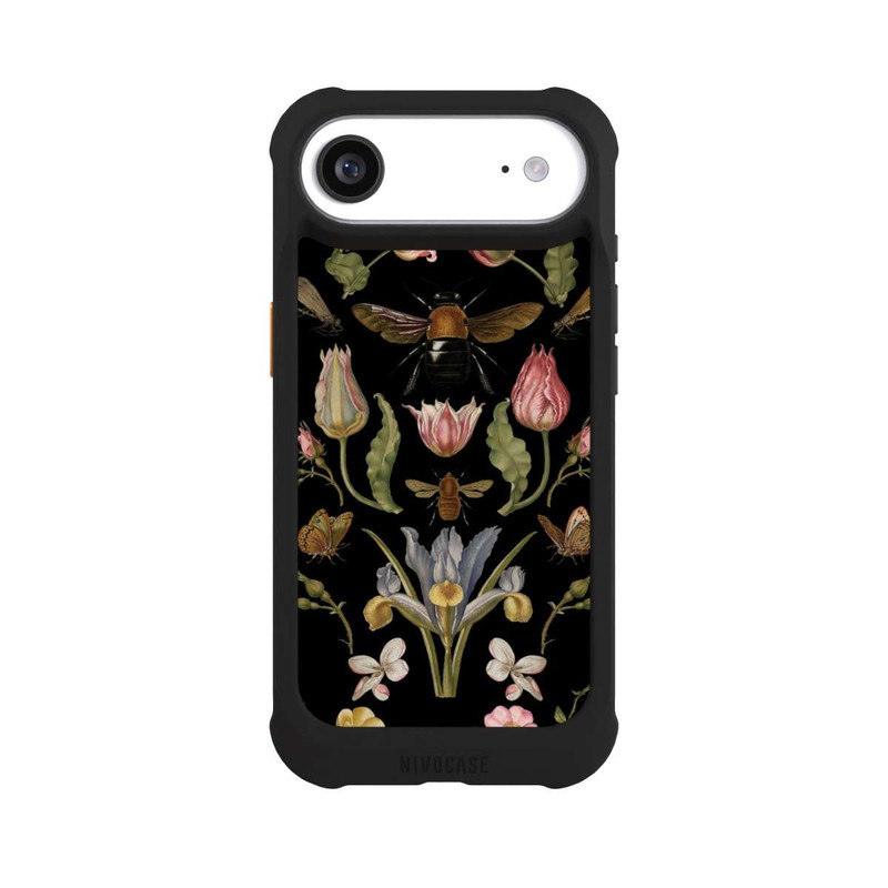 iPhone Air NIVOmax Fleurs Sauvages et Abeilles Fond Noir