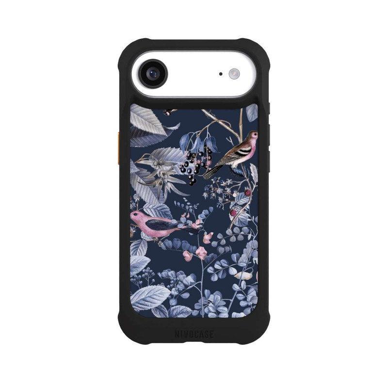 iPhone Air NIVOmax Vögel und Beeren blau