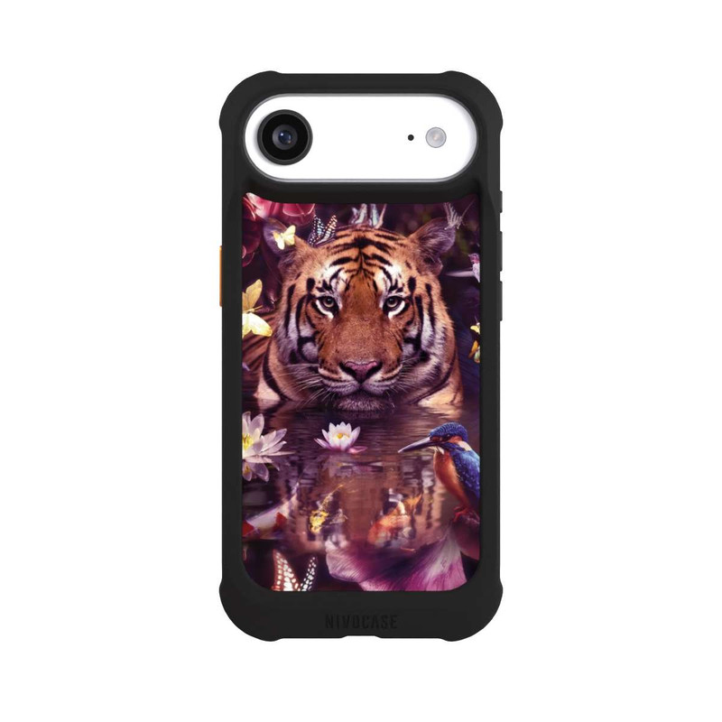 iPhone Air NIVOmax Tiger Blumenrahmen
