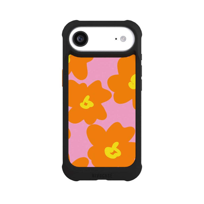 iPhone Air NIVOmax Retro Blumenmuster Pink und Orange