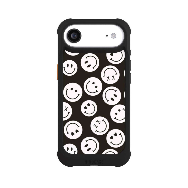 iPhone Air NIVOmax Smiles Emotes Pattern Black And White