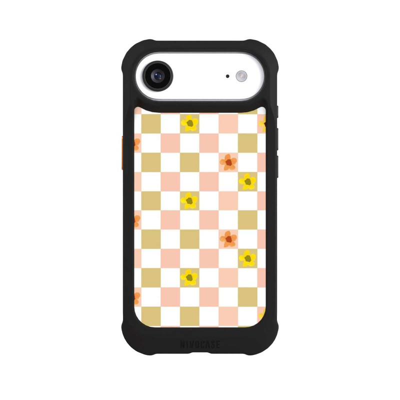 iPhone Air NIVOmax Chèques Fleurs Pastel Nostalgiques