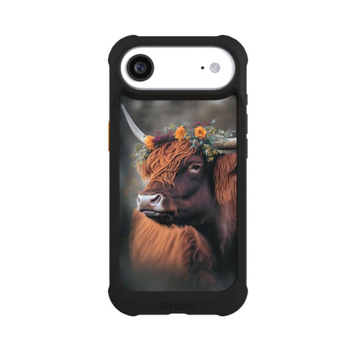 Apple iPhone Air NIVOmax Vache des Highlands avec des fleurs avec IA