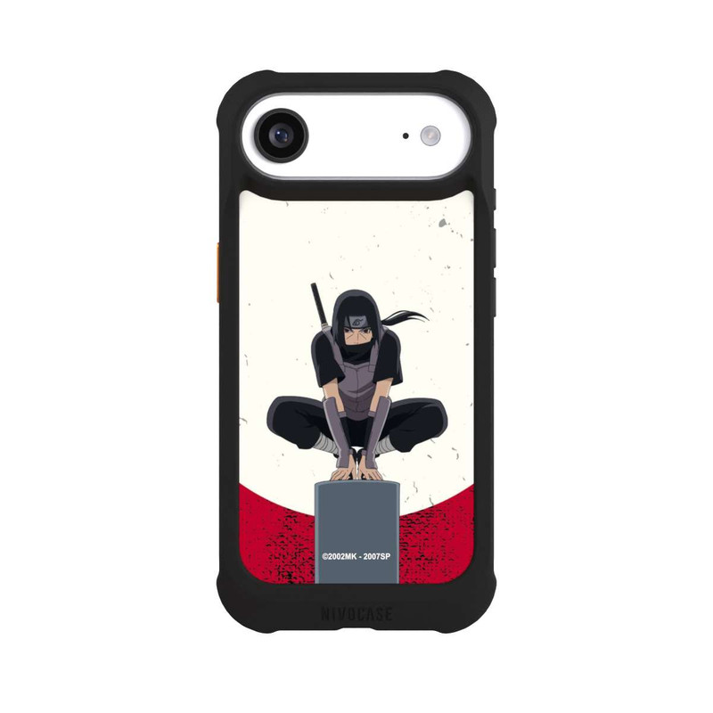 iPhone Air NIVOmax Symbole Itachi Uchiha fond rouge