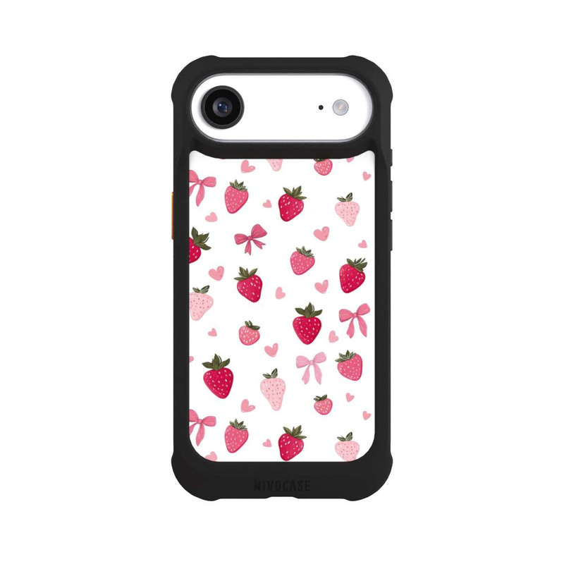 iPhone Air NIVOmax Strawberry Ribbon Pattern Pink