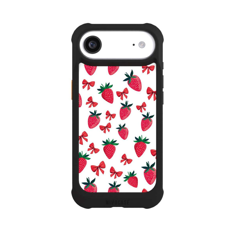 iPhone Air NIVOmax Strawberry Ribbon Pattern Red