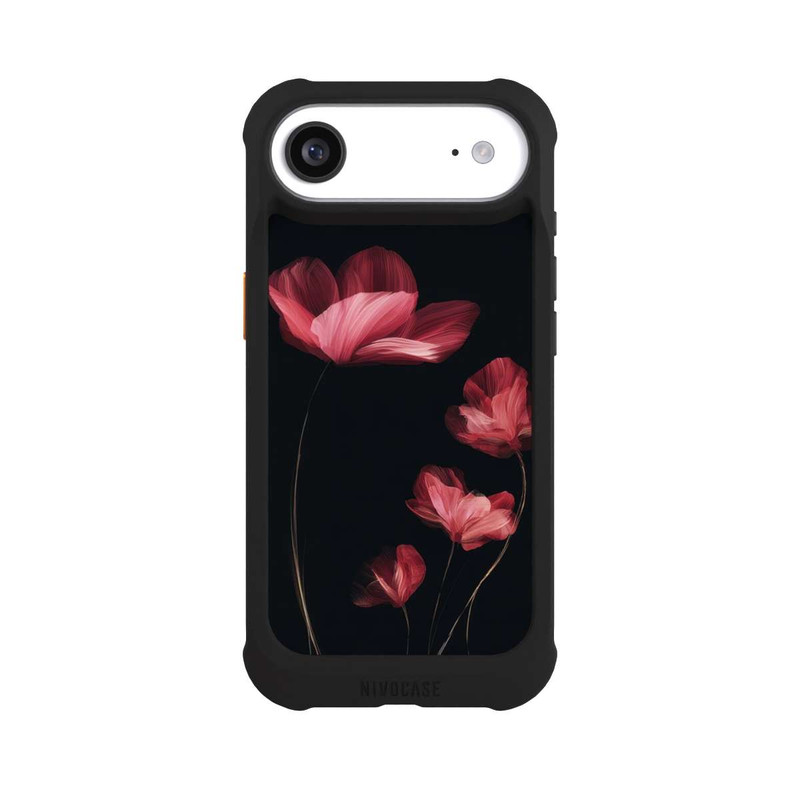 iPhone Air NIVOmax Burgunder Blüten schwarz