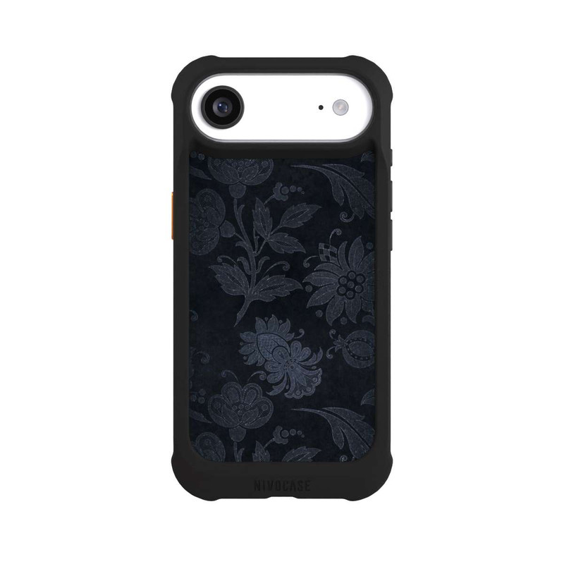 iPhone Air NIVOmax  Silberne Blumen auf Samt