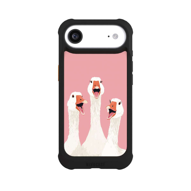 iPhone Air NIVOmax Drei Gänse Rosa mit KI