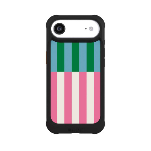 Apple iPhone Air NIVOmax Streifenmuster Grün Rosa