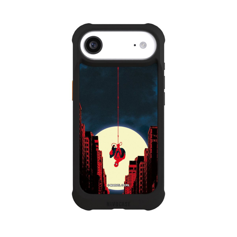 iPhone Air NIVOmax Spider-Man Marvel between Skyscrapers