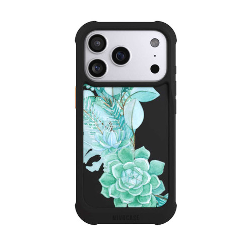 Apple iPhone 17 Pro NIVOmax Fleurs Vertes Menthes Transparent