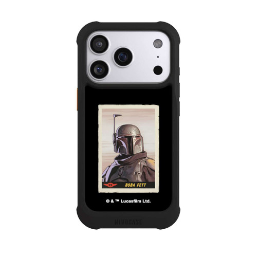 Apple iPhone 17 Pro NIVOmax Boba Fett Badges Black Background