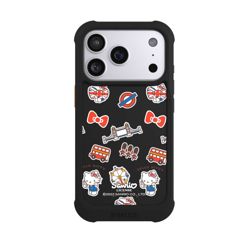 iPhone 17 Pro NIVOmax Hello Kitty Londoner Abzeichen Transparent