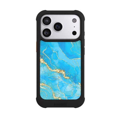 Apple iPhone 17 Pro NIVOmax Türkis-goldene Tapete