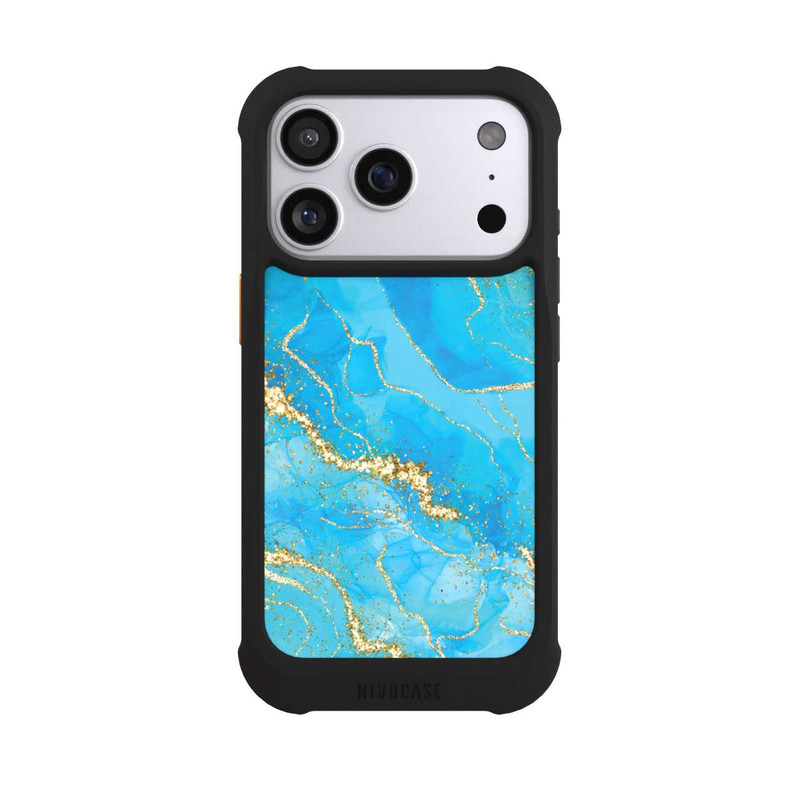 iPhone 17 Pro NIVOmax Fond Turquoise & Or