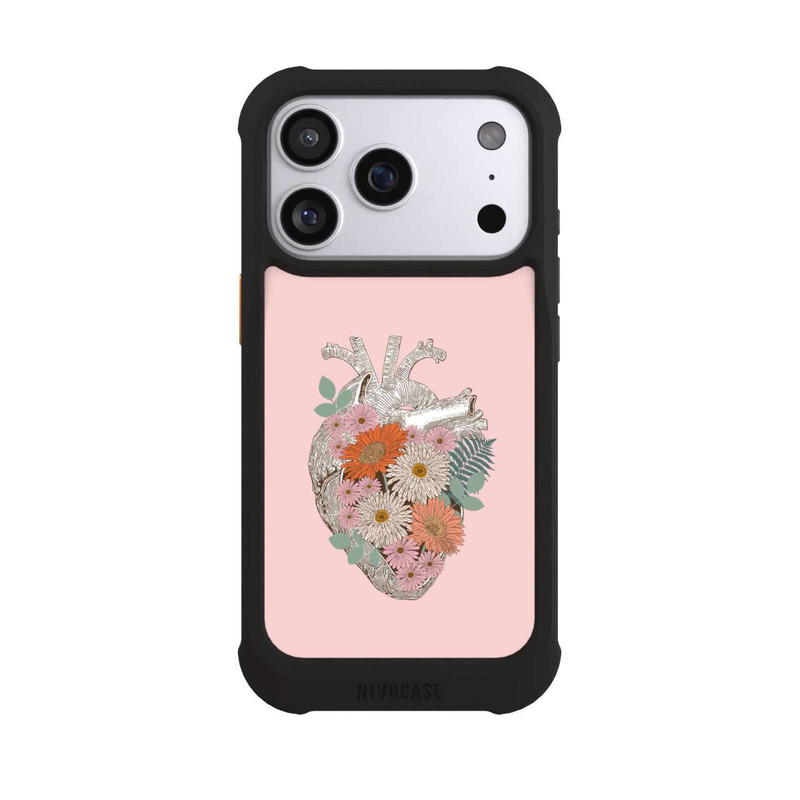 iPhone 17 Pro NIVOmax Cœur Fleuri Vintage