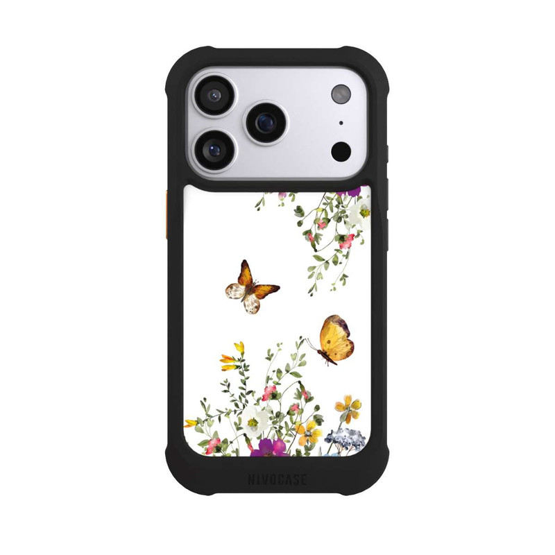 iPhone 17 Pro NIVOmax Papillons et fleurs colorées