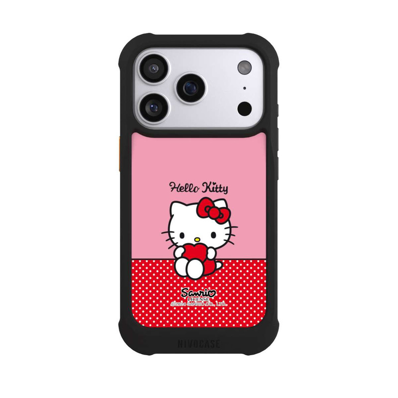 iPhone 17 Pro NIVOmax Hello Kitty sitzend mit Herz