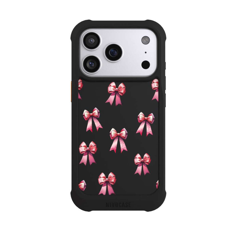 iPhone 17 Pro NIVOmax Bow Red Pattern Watercolor Transparent