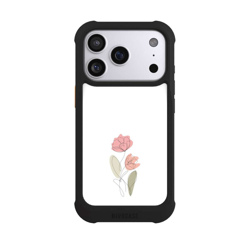 iPhone 17 Pro NIVOmax Flower Line Art Red