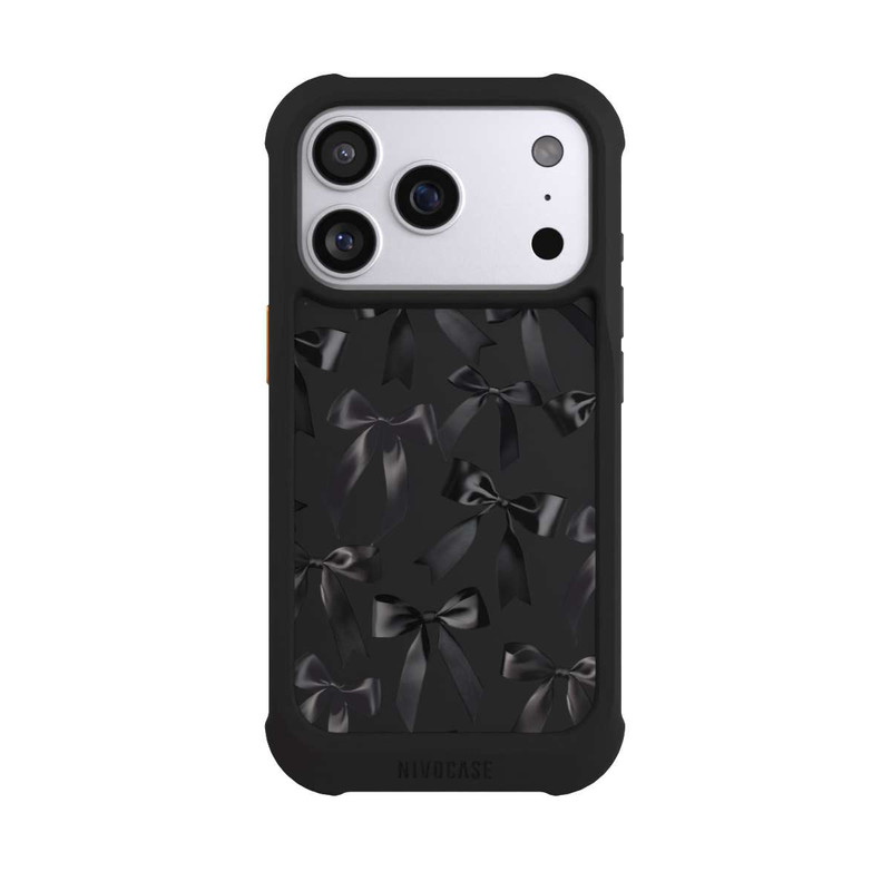 iPhone 17 Pro NIVOmax Schwarze Satinschleifen