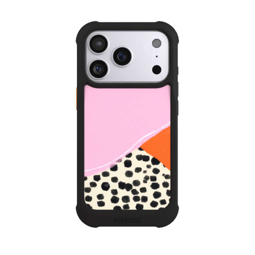 Apple iPhone 17 Pro NIVOmax Pink and Orange Modern Art with Dots