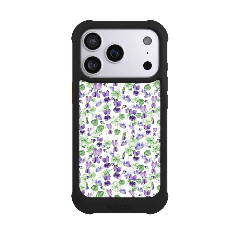 iPhone 17 Pro NIVOmax Purple Wildflowers Pattern Watercolor
