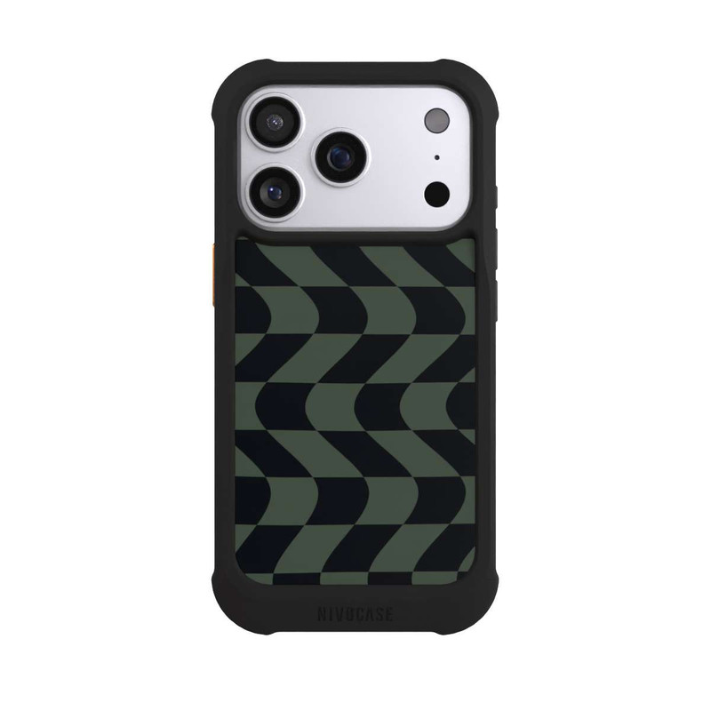 iPhone 17 Pro NIVOmax Karomuster Grün Schwarz
