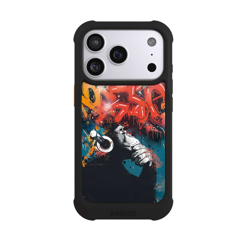 iPhone 17 Pro NIVOmax Affe Stereo Kopfhörer Graffiti Street Art