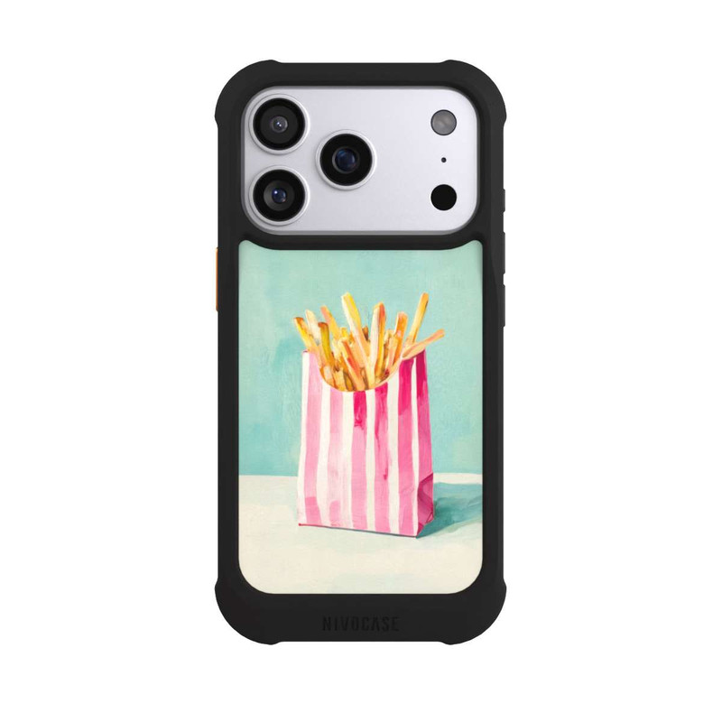 iPhone 17 Pro NIVOmax Retro Pommes Blau Watercolor