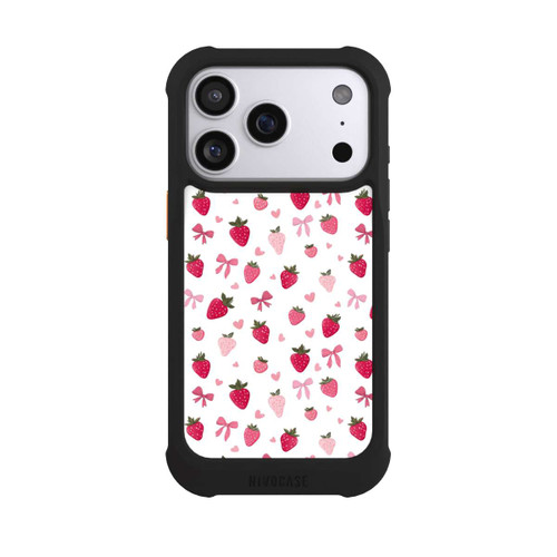 Apple iPhone 17 Pro NIVOmax Erdbeer Herz Schleifen Muster Pink