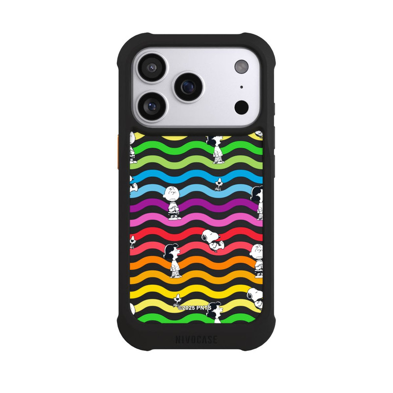 iPhone 17 Pro NIVOmax Snoopy Pattern Rainbow Transparent